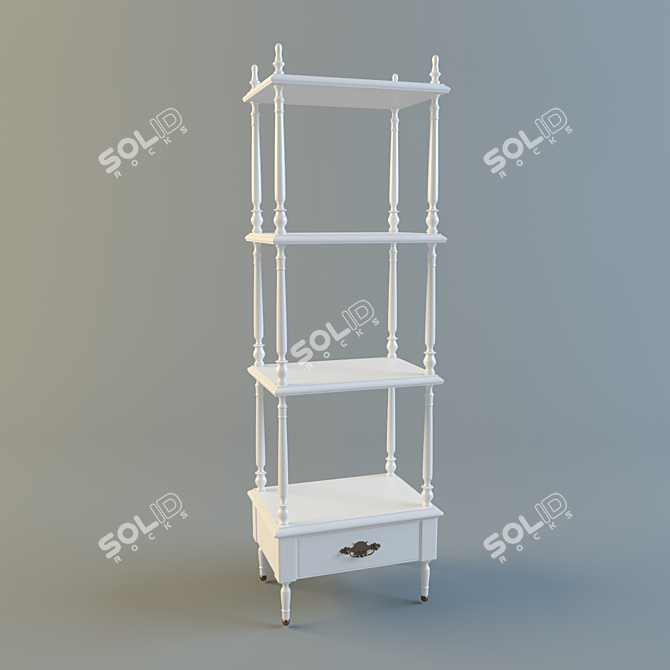 Modern Wooden Bookcase 3D model image 1