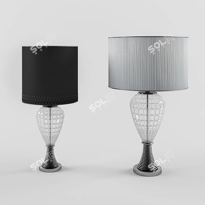 Elegante Crystal Table Lamp 3D model image 1