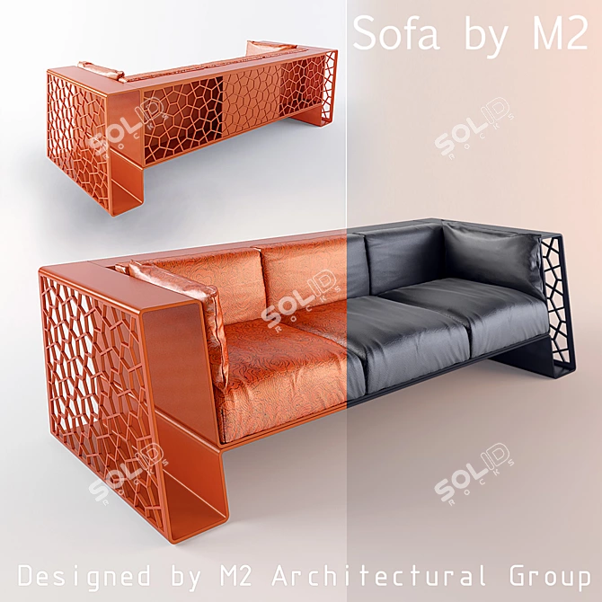 Modern Leather Sofa by M2 3D model image 1