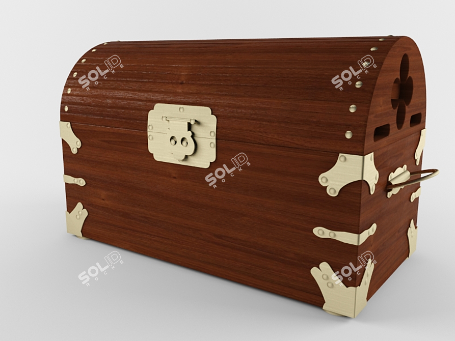 Antique Chest: Vintage Treasure Storage 3D model image 1