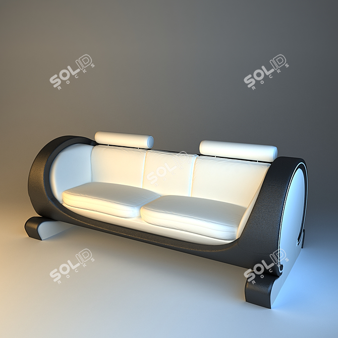 Luxury Velvet Sofa in Chic Textures 3D model image 1