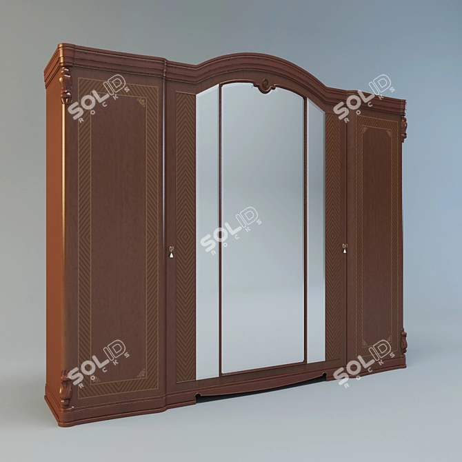 Elegant Classic Wardrobe 3D model image 1