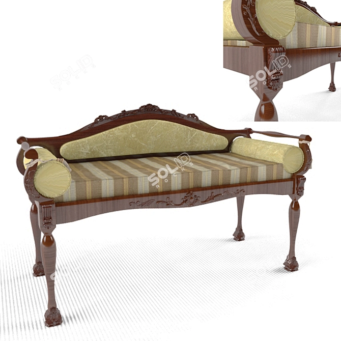 Couch Raw Umber 3D model image 1