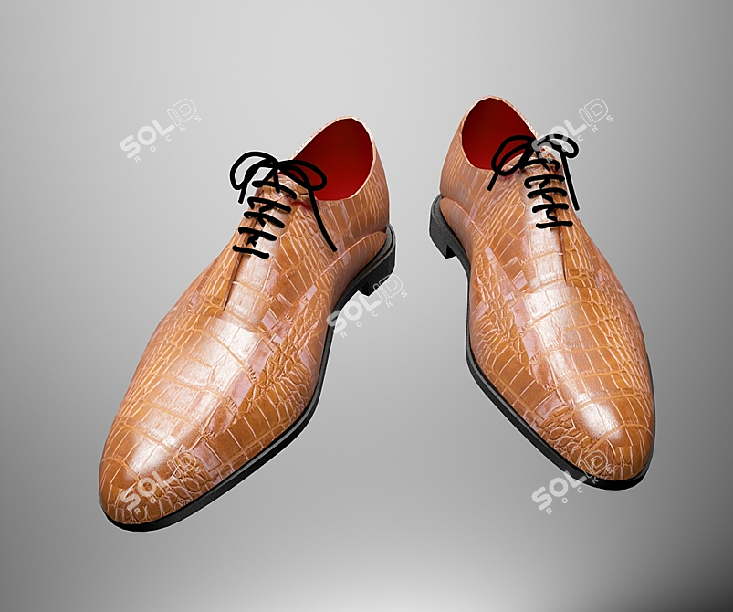 Classic Leather Men's Shoes 3D model image 1