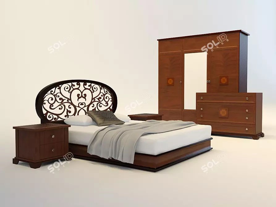 Elegant Bedroom Furniture: La Scala 3D model image 1