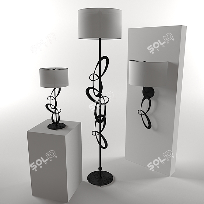 Cantori Deco Lighting Set 3D model image 1