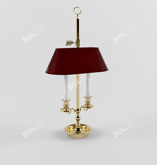 Elegant Red Table Lamp 3D model image 1