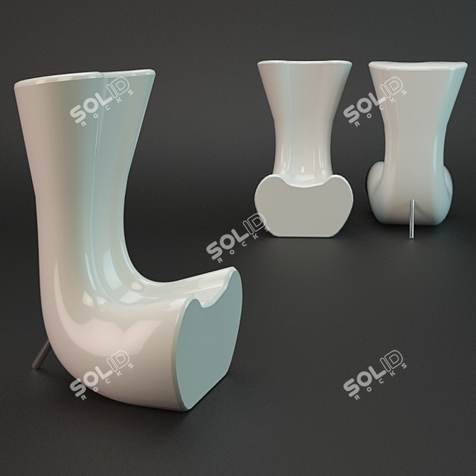 Modern Plastic Chair 3D model image 1