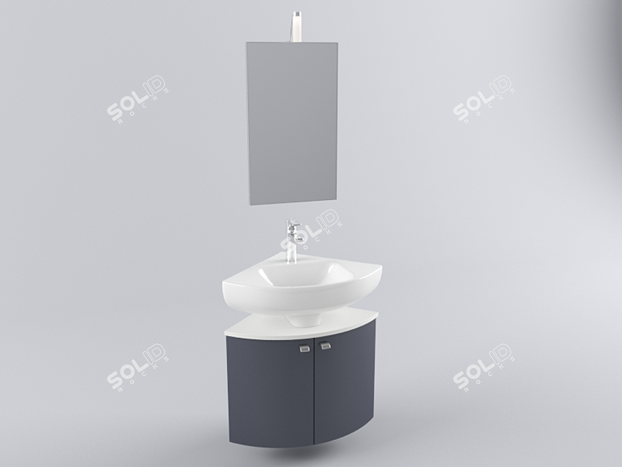 Jacob Delafon Odeon Complete Corner Bathroom Set 3D model image 1