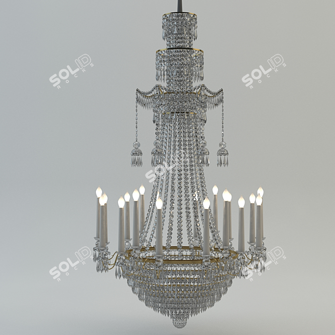 Title: Elegant Crystal Chandelier 3D model image 1