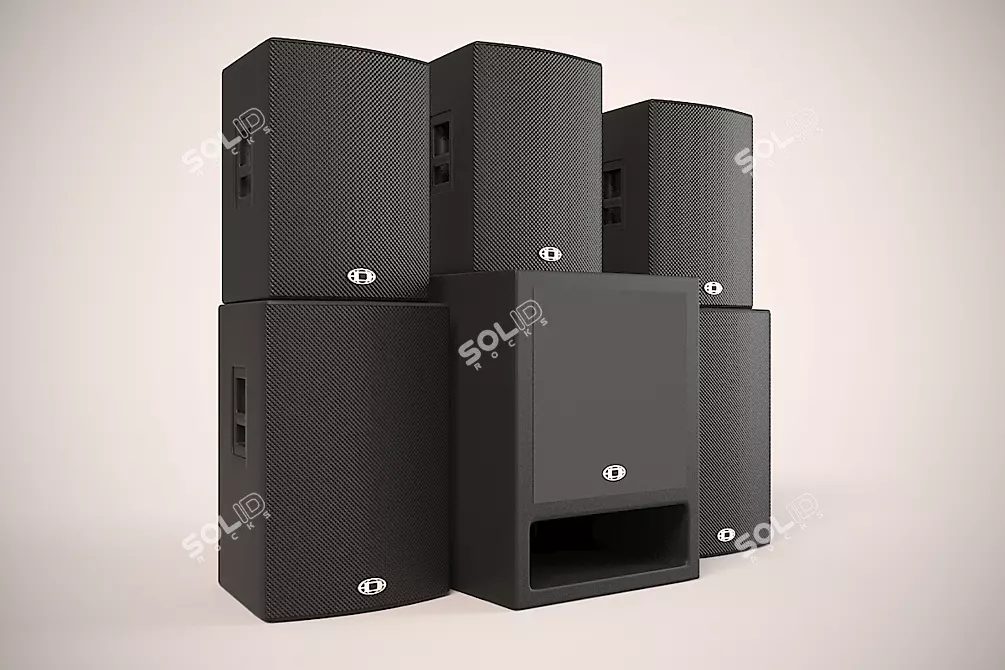 Compact Long-Range Speakers 3D model image 1