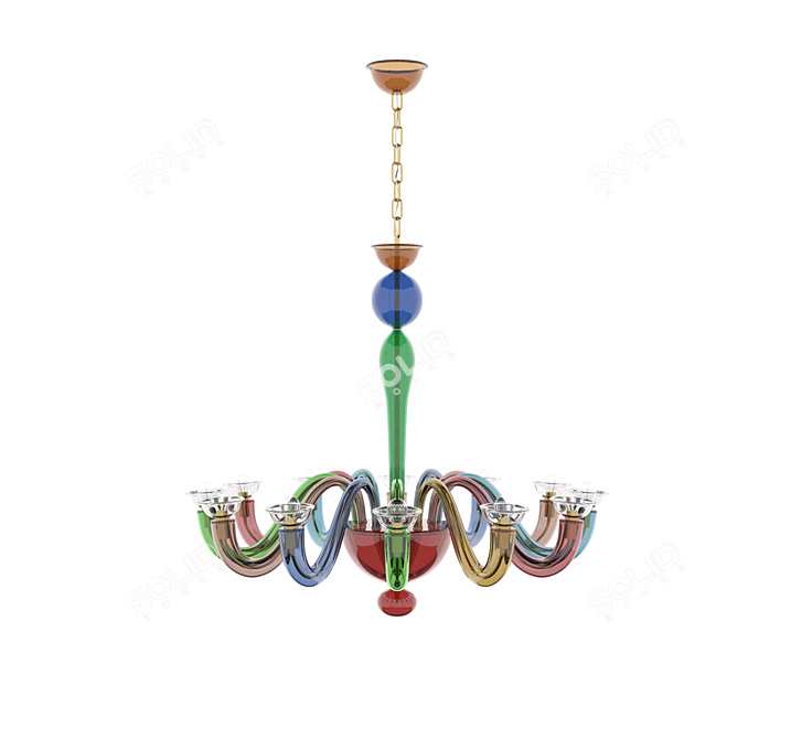 Serenissima Chandelier: Gallery Vetri d'Arte 3D model image 1