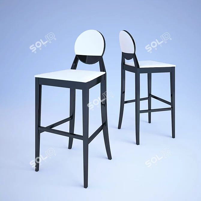 Elegant Deja-vu Dining Chair 3D model image 1