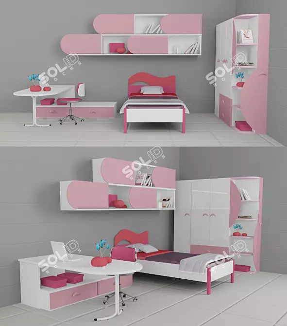 Sweet Dreams Nursery Set 3D model image 1