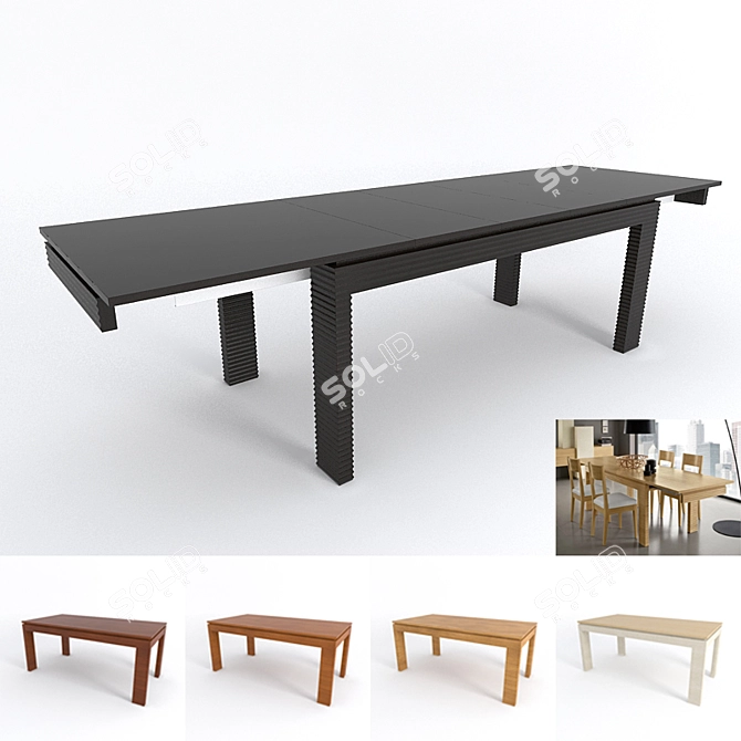 Bamax CENTURY Art 82: Versatile Extendable Table 3D model image 1