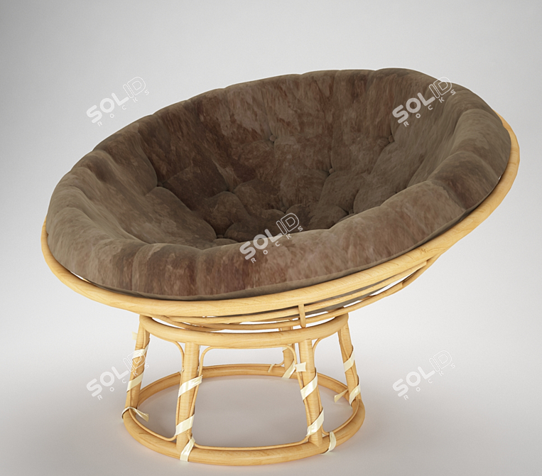 Cozy Papasan Chair 3D model image 1