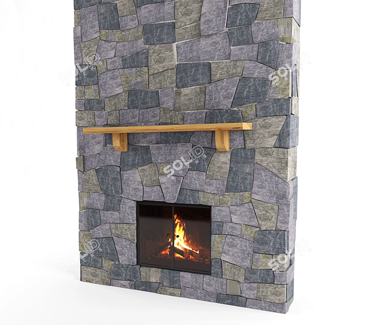 Geometric Editable Fireplace 3D model image 1