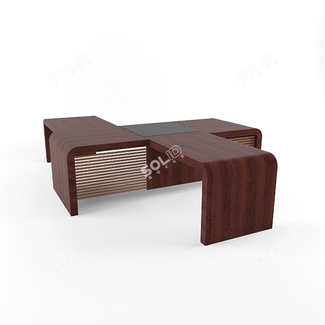 Modern Executive Desk 3D model image 1