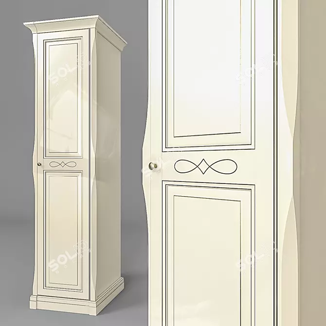 Sandra Wardrobe - One Door, Premium Quality 3D model image 1