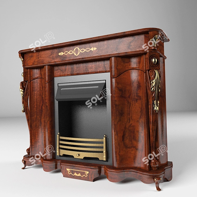 Italian Baroque Fireplace by Pistolesi 3D model image 1