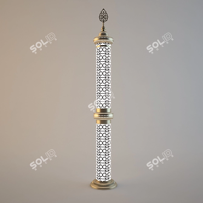 Elegant Floor Lamp Ottoman 3D model image 1