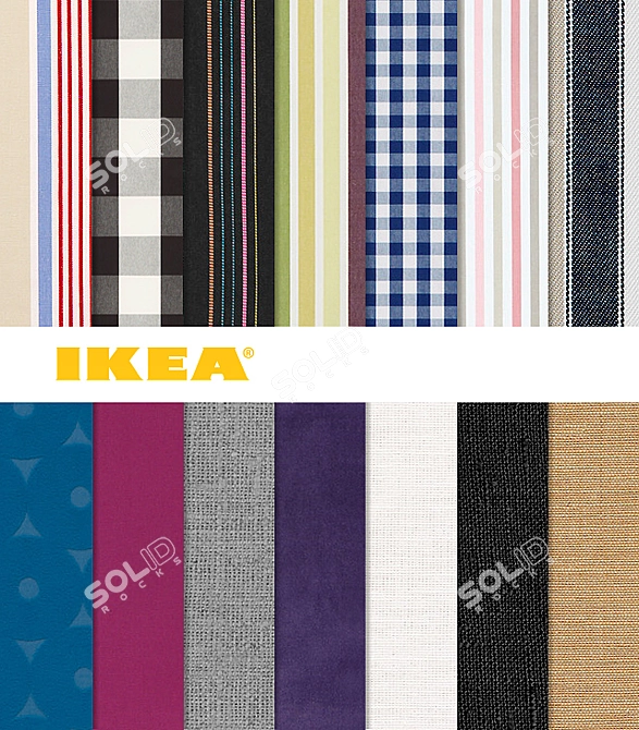  IKEA Fabric Textures: 34 Original Designs 3D model image 1