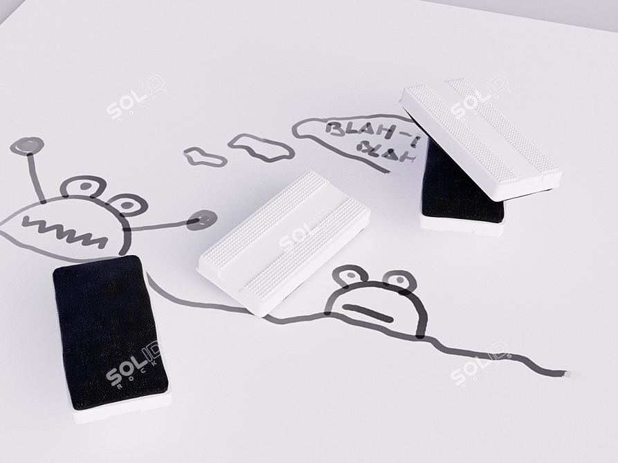 Magnetic Whiteboard Eraser 3D model image 1
