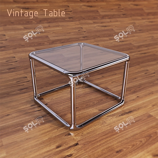 70s Vintage Chrome End Table 3D model image 1