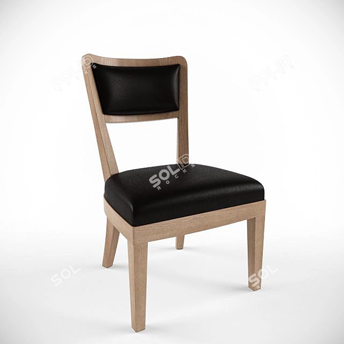 Minimalist Wooden Chair 3D model image 1