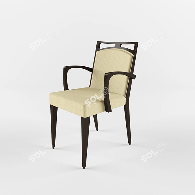 Elegant Desiree S1B Wooden Chair 3D model image 1