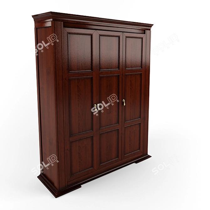 Versatile Textured Wardrobe 3D model image 1