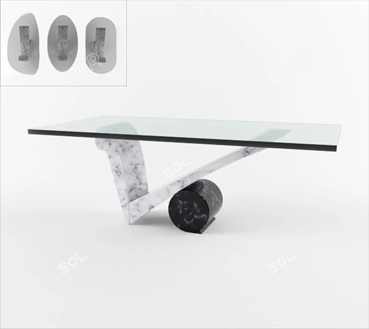 Cattelan Italia Viola d'Amore: Exquisite Marble Dining Table 3D model image 1