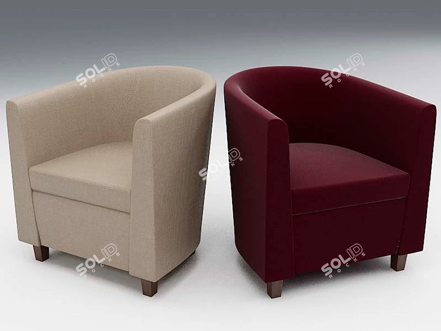 Elegant Laura Armchair 3D model image 1