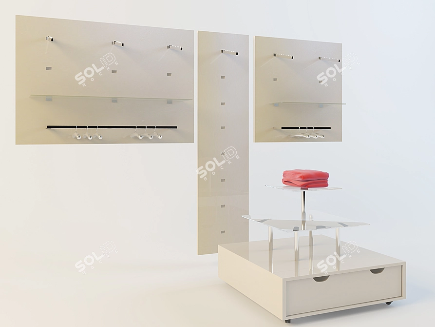 Textured Trading Shelves 3D model image 1