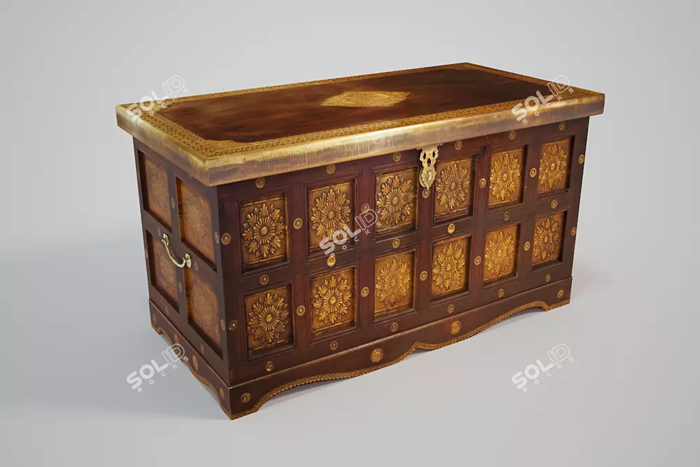 Elegant Oriental-style Chest 3D model image 1