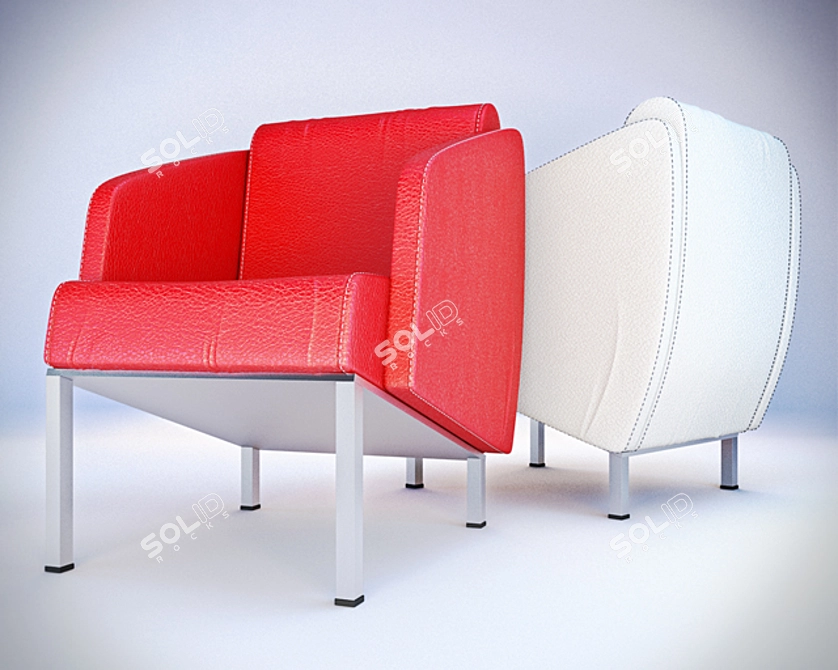 Luxury Leather Armchair 3D model image 1