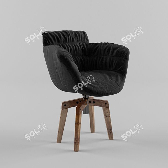 MDF Italia Flow 4-Legged Armchair 3D model image 1