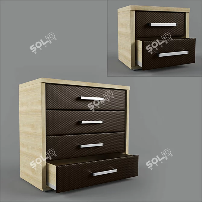 Caprice Bedside Cabinet & Chest of Drawers - Elegant & Functional 3D model image 1