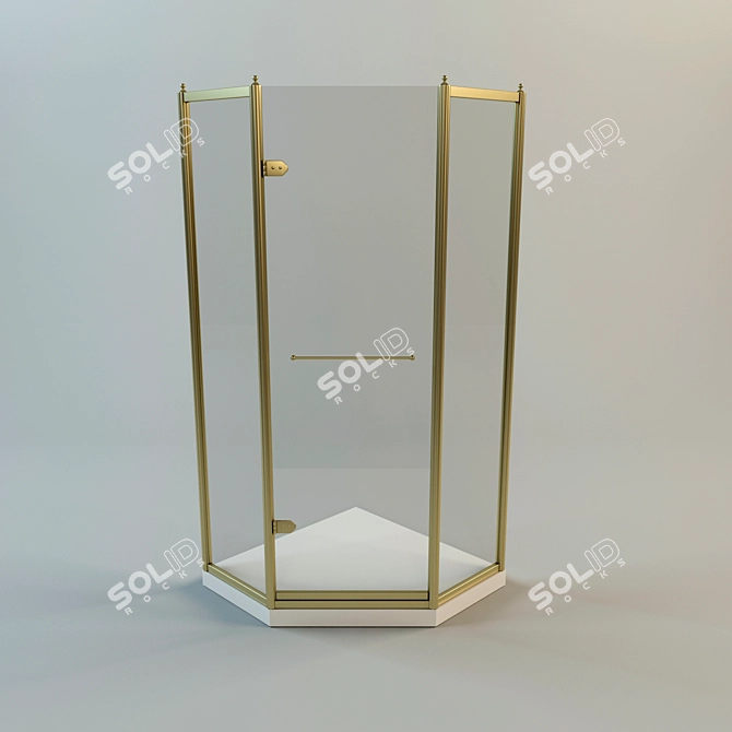 Title: Classic Corner Shower Cabin 3D model image 1