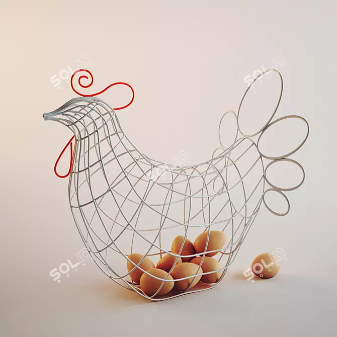 Seletti Fantastico Domestico Chicken Basket 3D model image 1