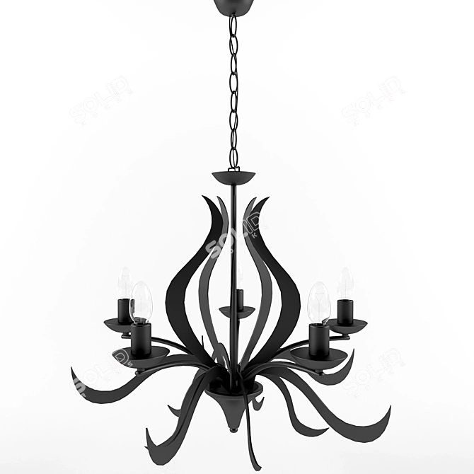 Elegant 5-Light Chandelier 3D model image 1