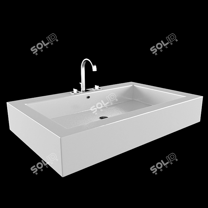 Sleek Duravit Vero Sink 3D model image 1