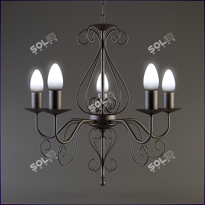 Vintage RL 1505 Chandelier 3D model image 1