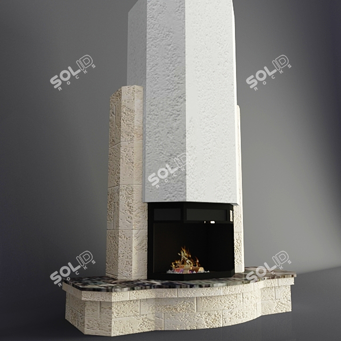 Modern Fireplace with Supra Saphir 1701 3D model image 1