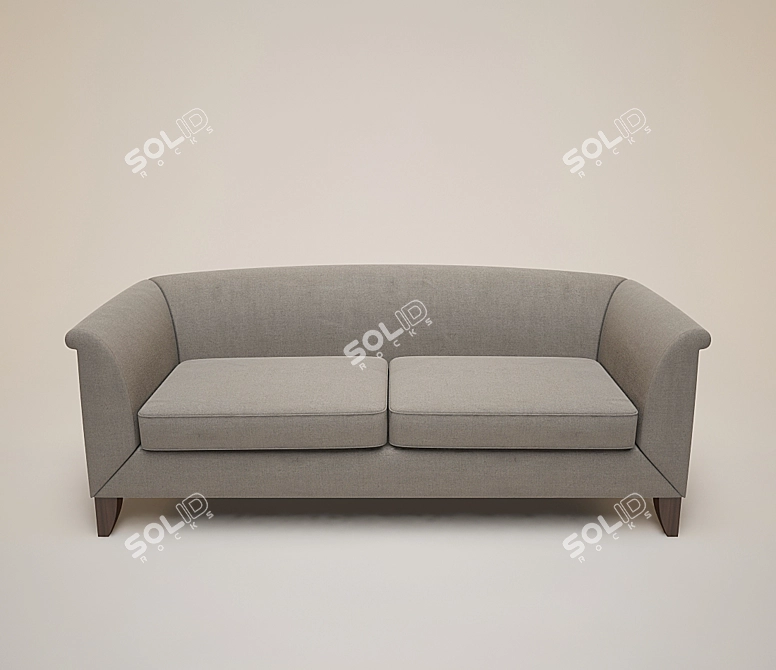 Sleek Silhouette Taupe Sofa 3D model image 1