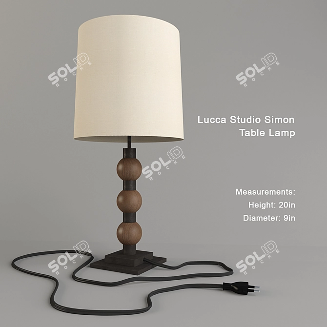  Elegant Lucca Studio Simon Table Lamp 3D model image 1