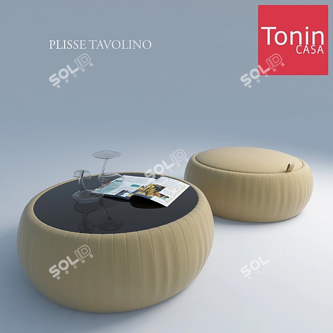 Elegant Plisse Tavolino by Tonin Casa 3D model image 1