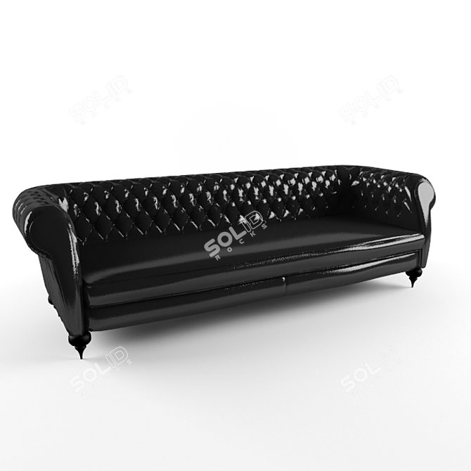 Elegant Vintage Sofa 3D model image 1