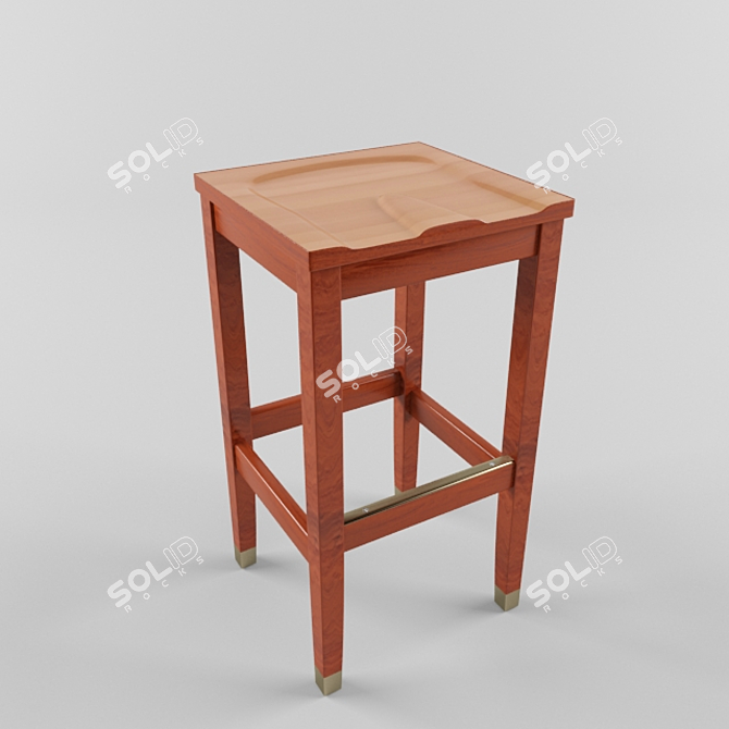 Title: Western-Style Cowboy Bar Stool 3D model image 1