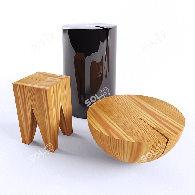 Designer Stools: Modern & Stylish 3D model image 1